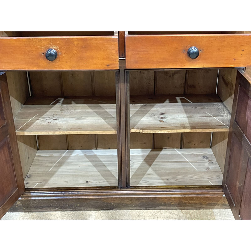 Vintage English highboard in pitch pine