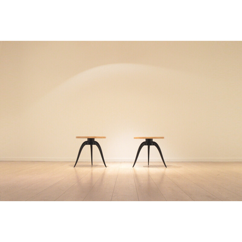 Pair of coffee tables in sycomore - 1930s 