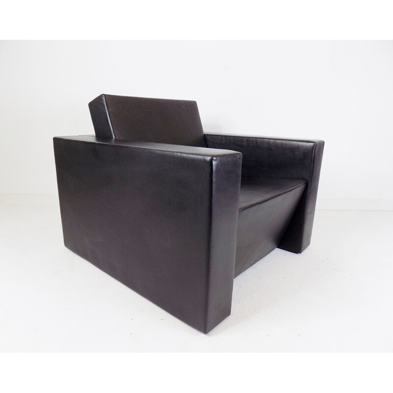 Vintage Elementaire Em02 leather armchair by Jean Nouvel for Matteo Grassi