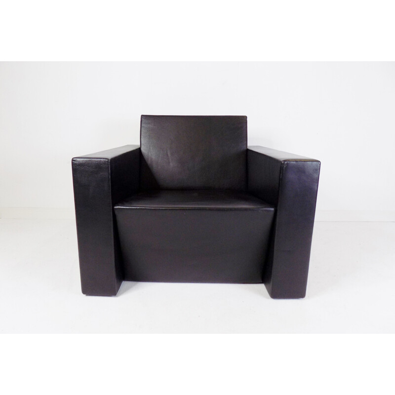 Vintage Elementaire Em02 leather armchair by Jean Nouvel for Matteo Grassi