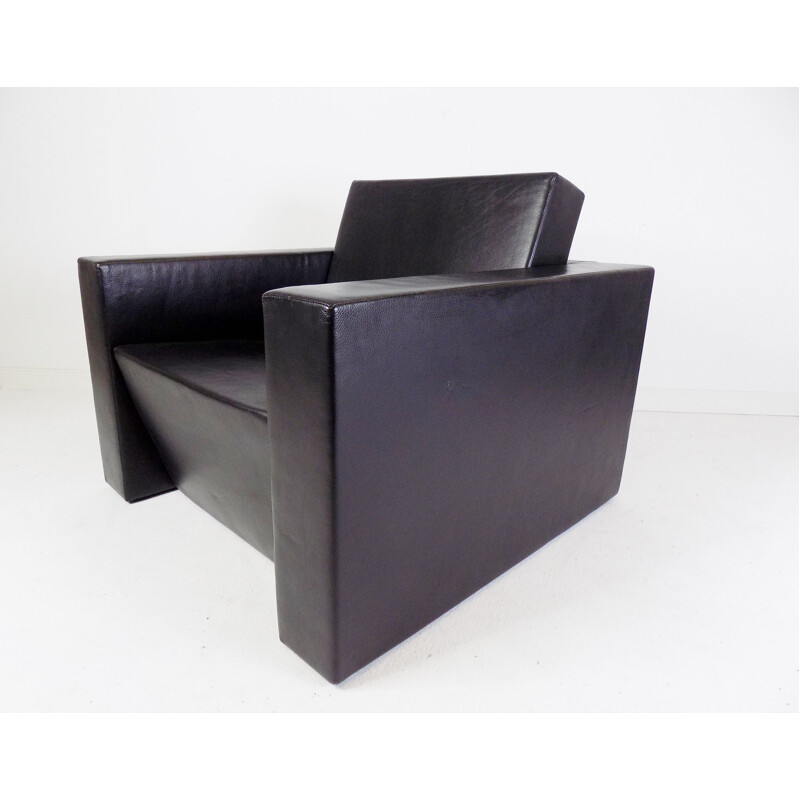 Vintage Elementaire Em02 leather armchair by Jean Nouvel for Matteo Grassi