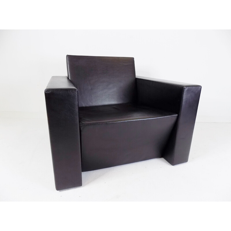 Vintage Elementaire Em02 leather armchair by Jean Nouvel for Matteo Grassi