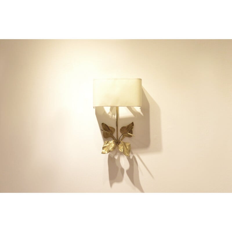 Solid brass wall lamp - 1970s