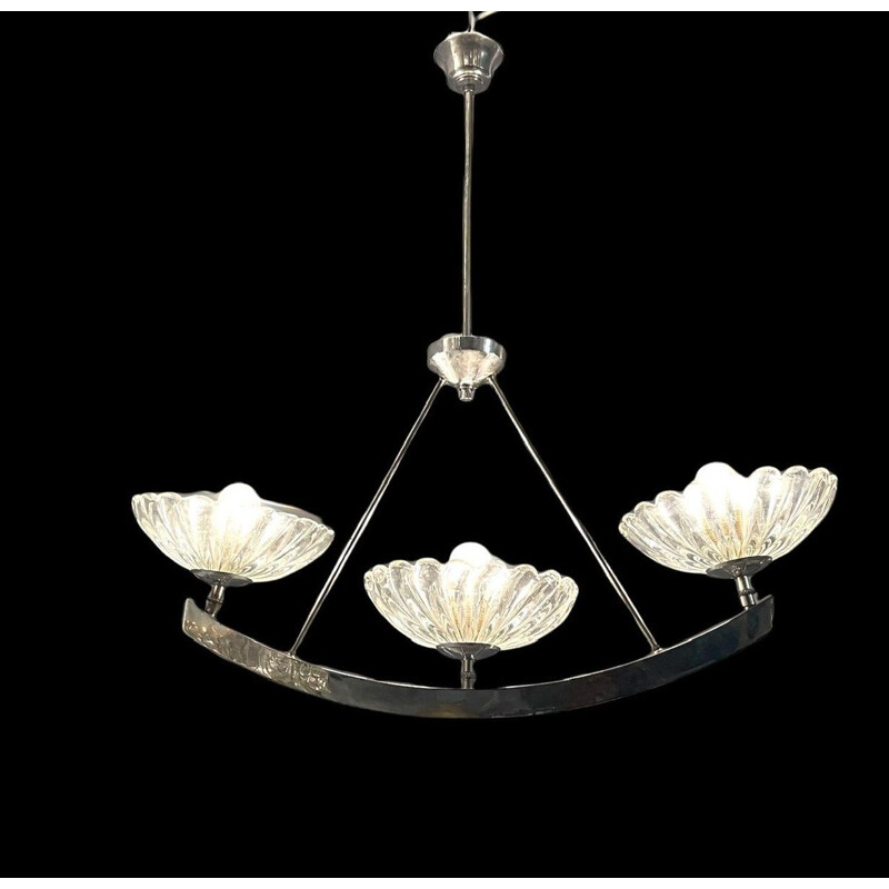 Vintage Art Deco Murano glass chandelier, Italy