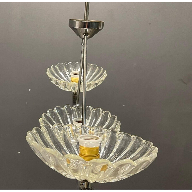 Lámpara Art Déco vintage de cristal de Murano, Italia