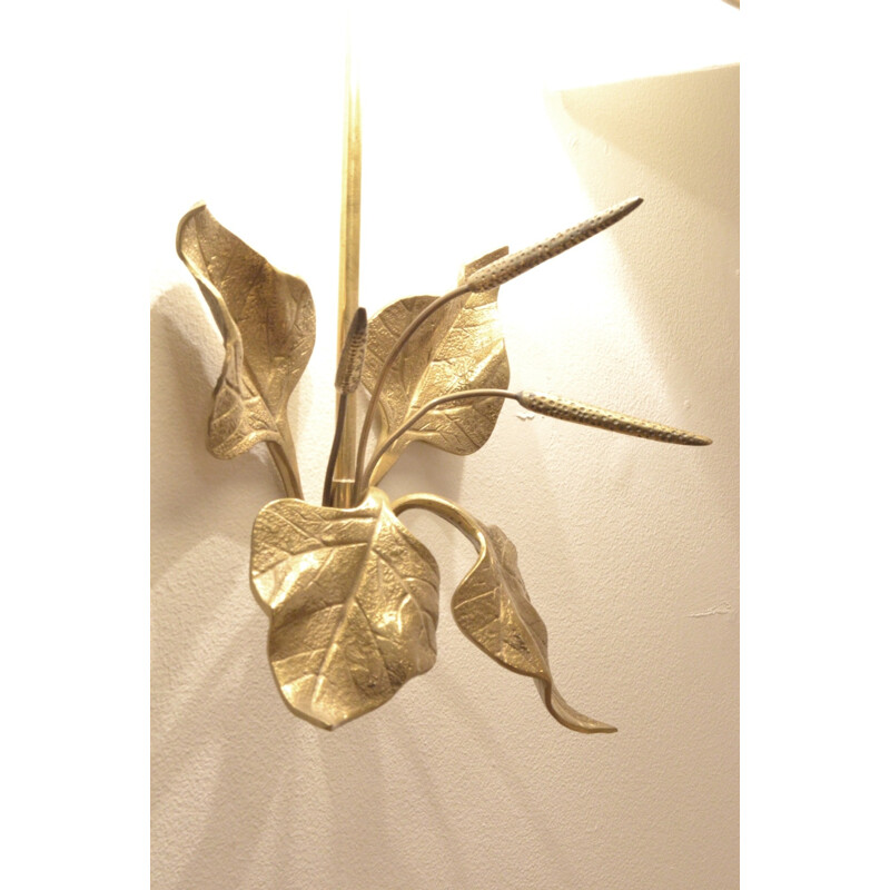 Solid brass wall lamp - 1970s