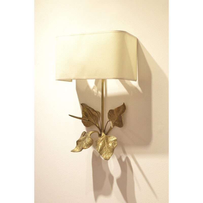 Solid brass wall lamp - 1970s