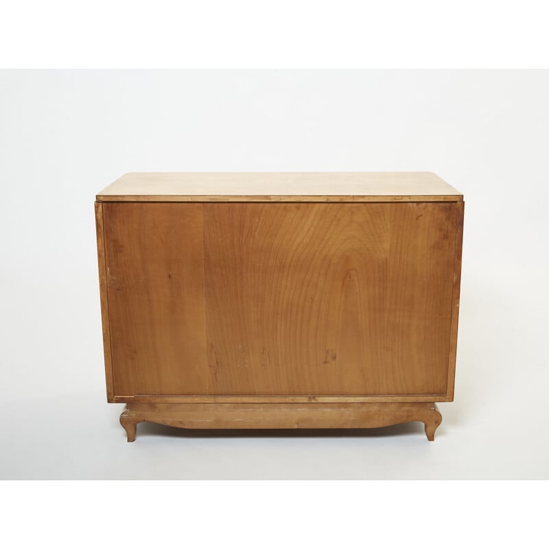Vintage sycamore chest of drawers by René Prou, 1950