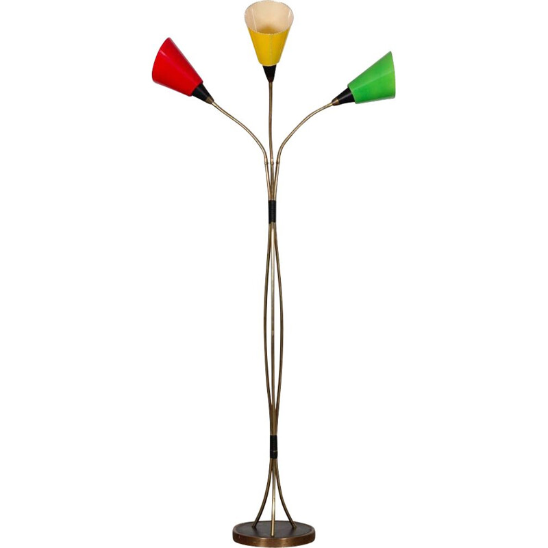 Vintage metal floor lamp, Czechoslovakia 1965