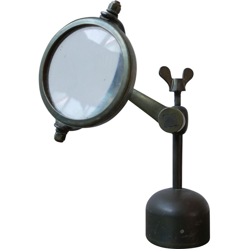 Vintage lamp with Curio magnifying glass, England 1900s