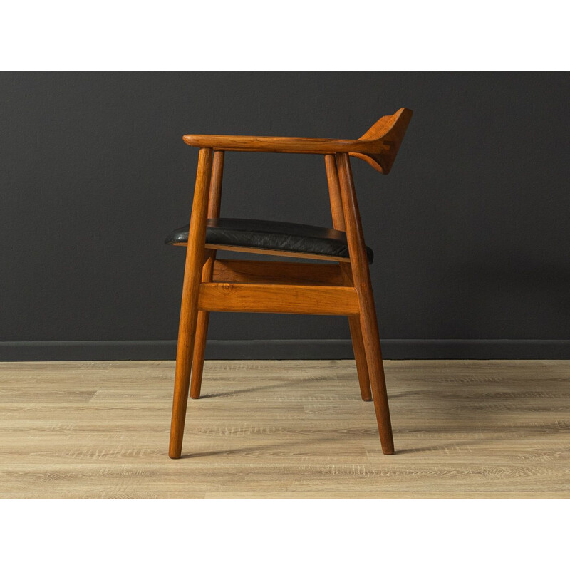 Vintage teak and leatherette armchair, Denmark 1960s