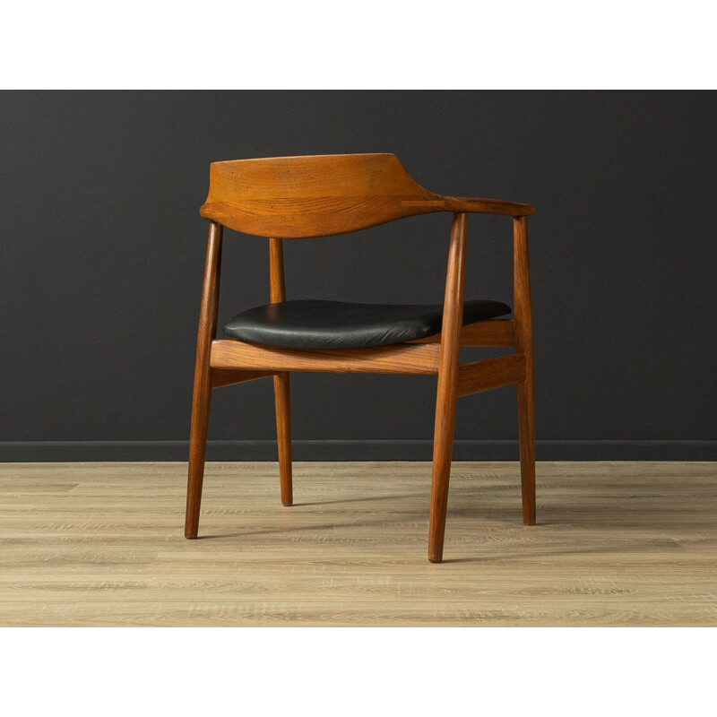 Vintage-Sessel aus Teakholz und Kunstleder, Dänemark 1960