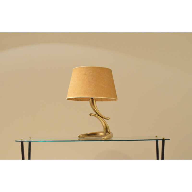 Table lamp in brass and fabric - 1960s