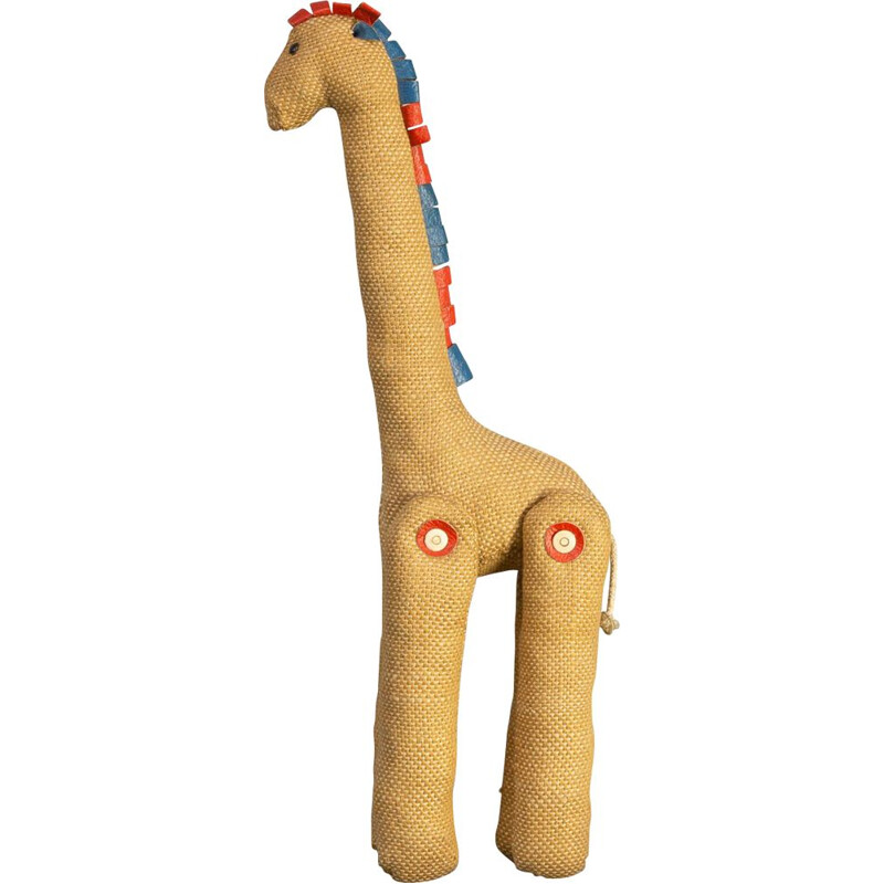 Vintage therapeutic toy giraffe by Renate Müller for H. Josef Leven Kg, Germany 1970