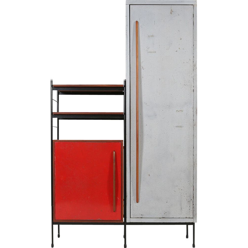 Vintage cabinet with red door by Willy Van der Meeren
