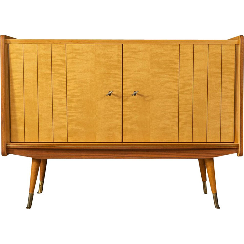 Vintage cherrywalnut highboard, Germany 1950s