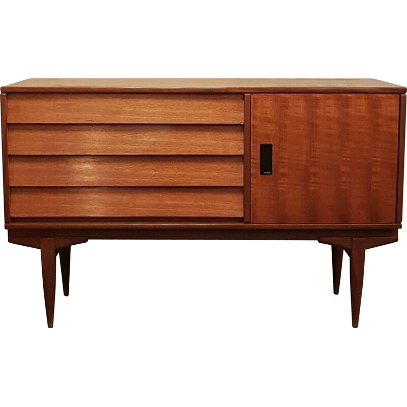 Vintage sideboard with 4 drawers in sloping sides