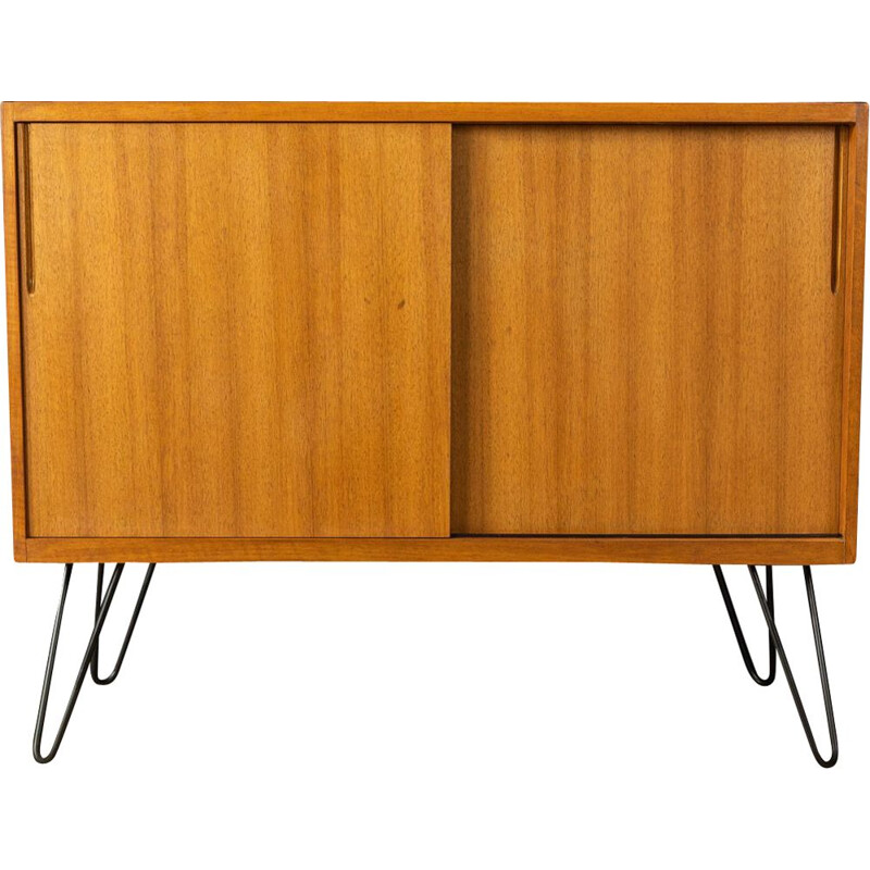 Vintage walnut sideboard with two sliding doors, Germany 1950