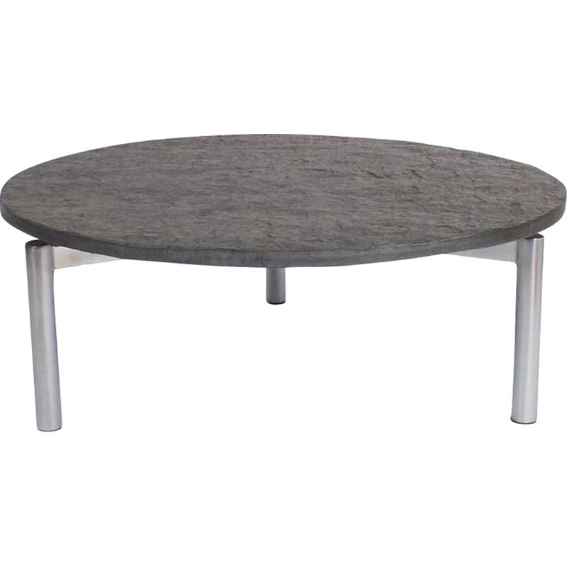 Vintage coffee table with floating slate top