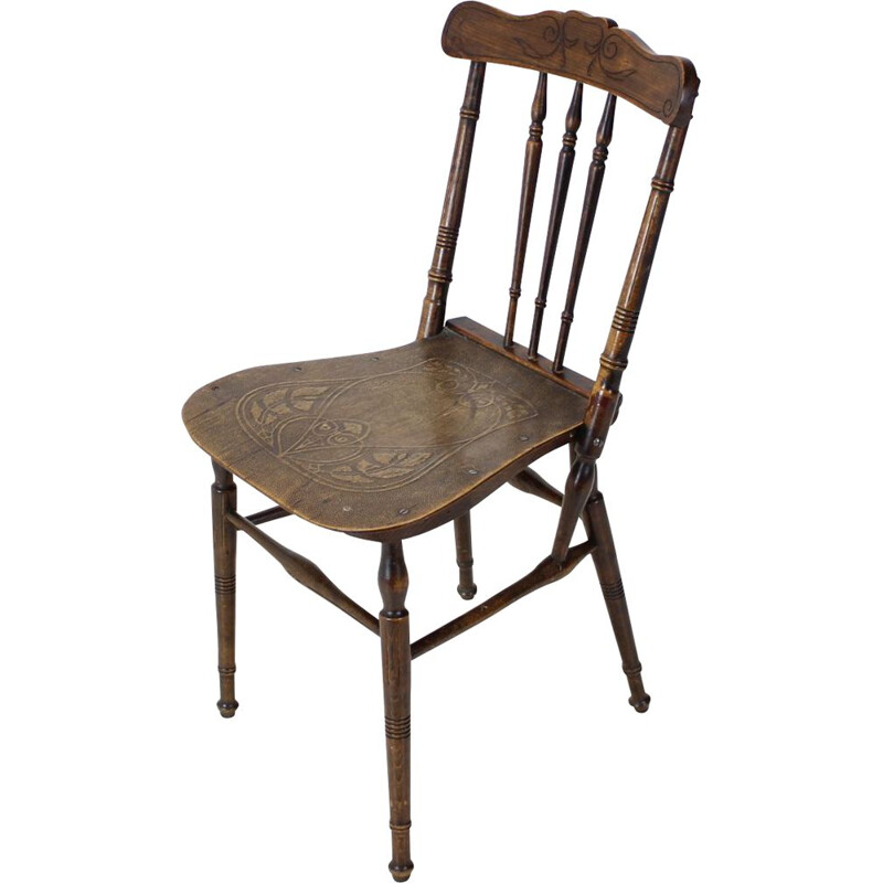 Wood vintage chair, Czechoslovakia 1910s