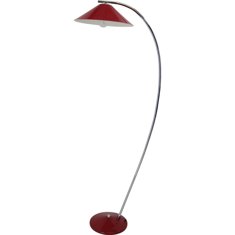 Vintage red floor lamp by Zukov, 1960s