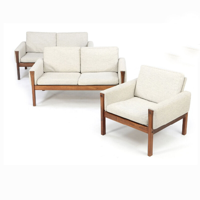 Pair of sofas and one AP 63 armchair, Hans WEGNER - 1960s