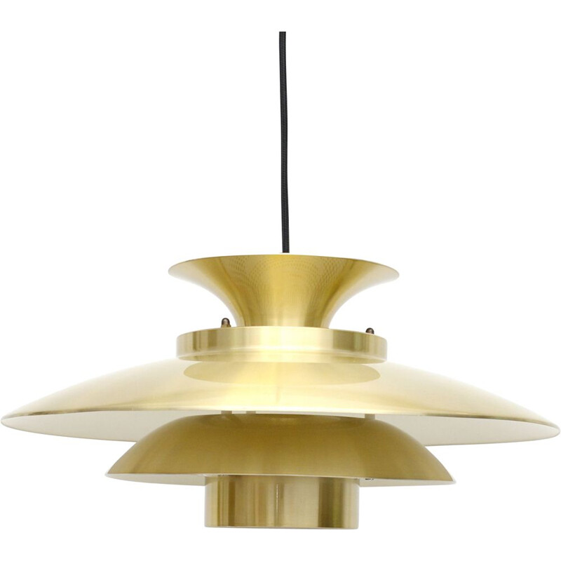 Vintage Top Lamper pendant lamp in golden brass, Denmark 1960s