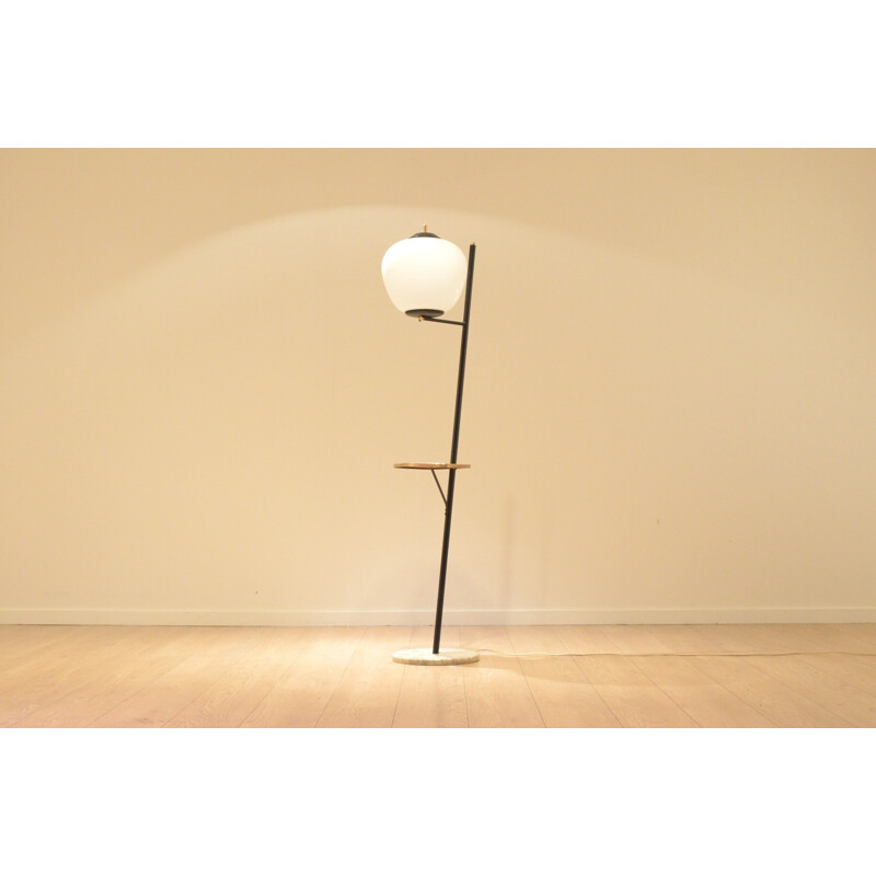 Floor lamp in marble and brass - 1950s