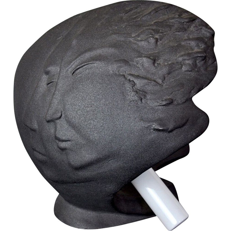 Vintage plaster face lamp, France 1970