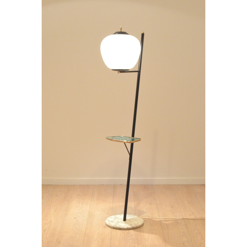 Floor lamp in marble and brass - 1950s