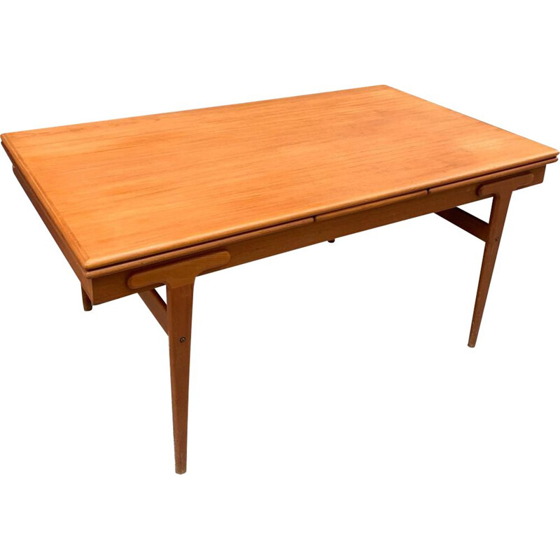 Vintage teak table with two extensions, 1970