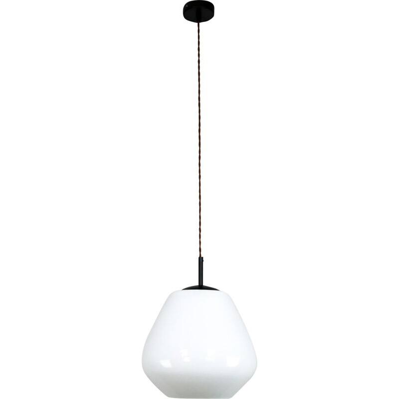 Danish mid-century opaline glass pendant lamp