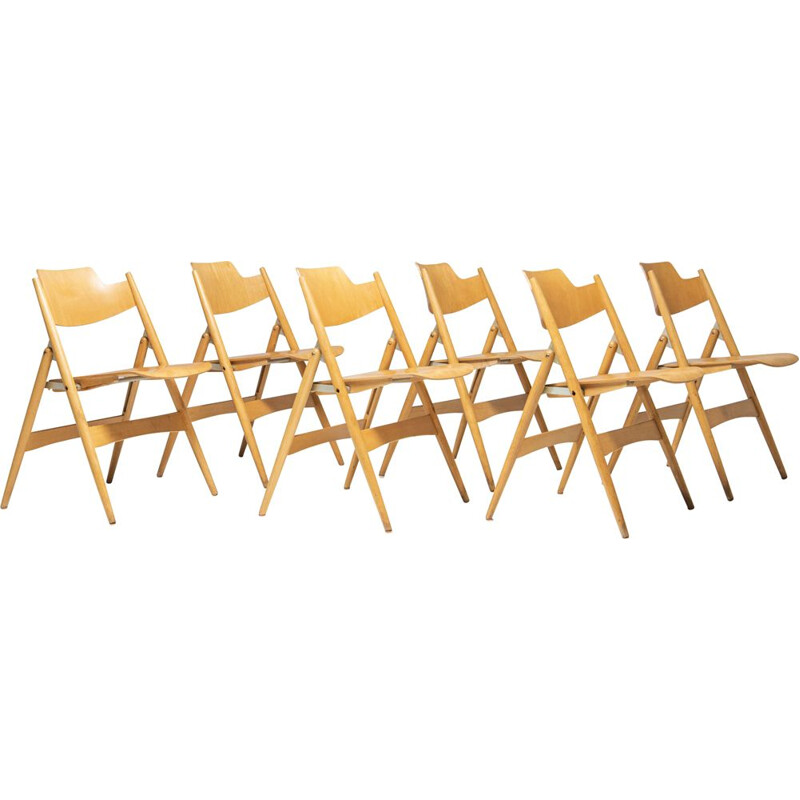 Set of 6 vintage Se18 folding chairs by Egon Eiermann for Wilde&Spieth, 1960