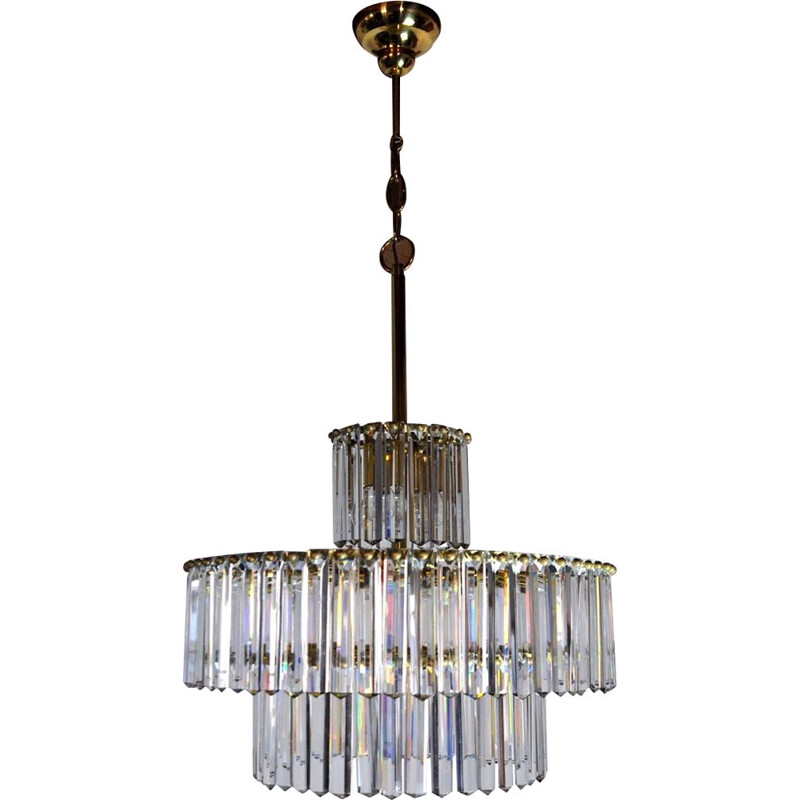 Vintage 3-level chandelier by Kinkeldey, Germany 1970