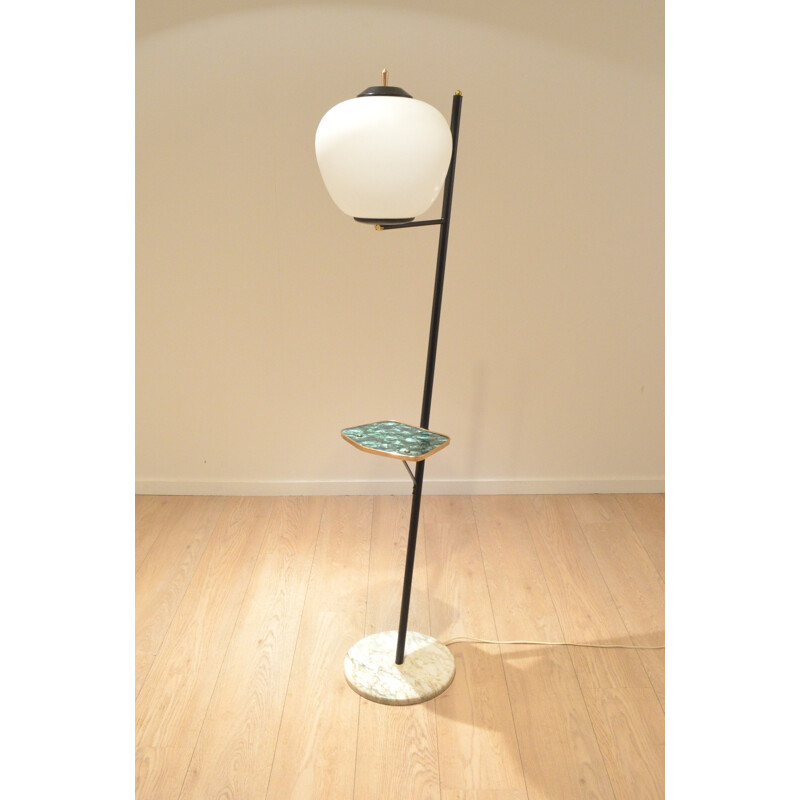 Floor lamp in marble and brass - 1950s