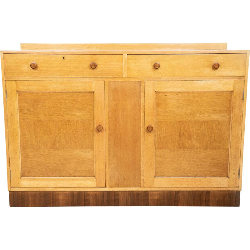 Mid century Art Deco blonde oakwood highboard, 1930