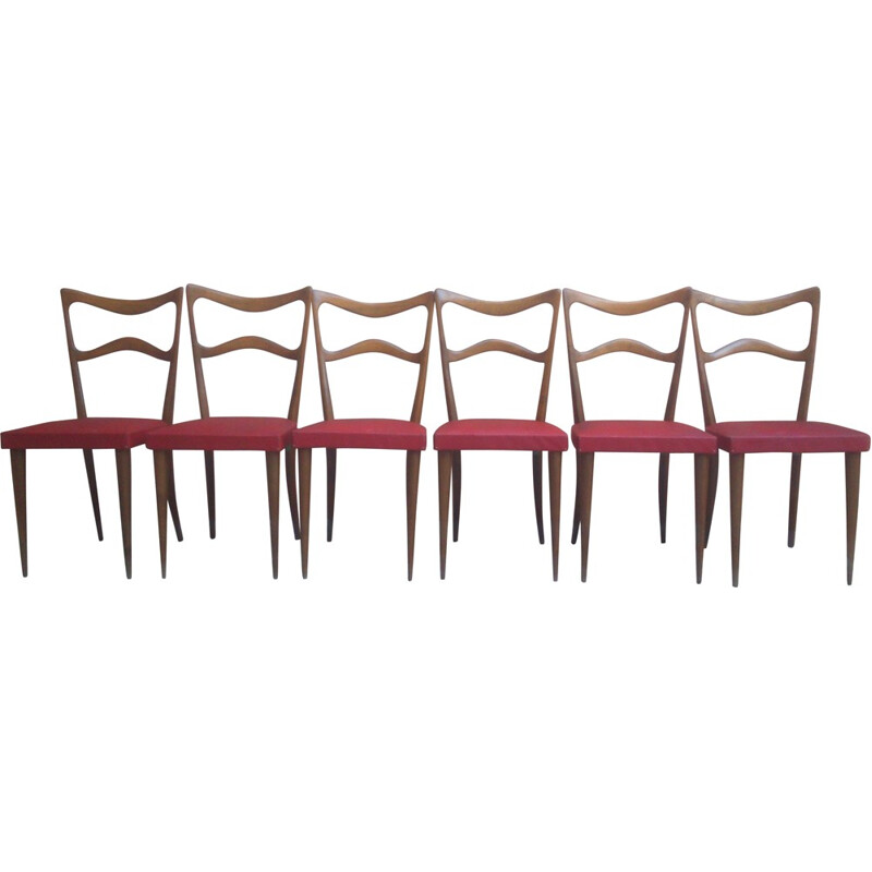 Set of 6 Consorzio Sedi Friuli chairs - 1960s