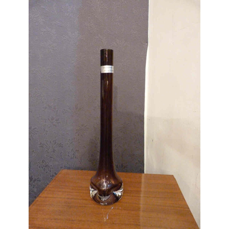 Vase "Soliflore" en verre violet, Pierre SCHNEIDER - 1970