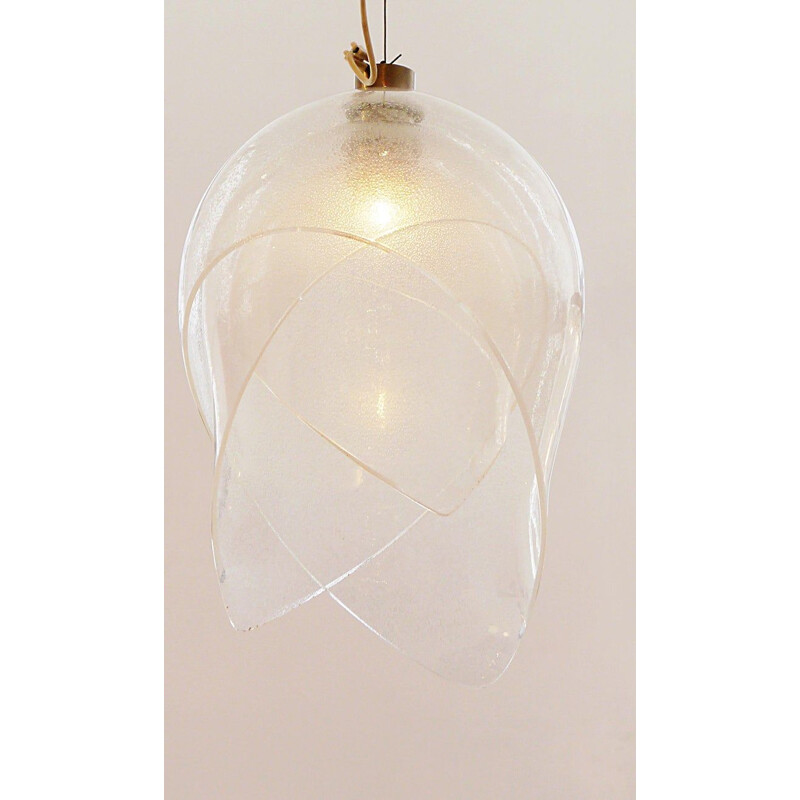 Suspensión vintage de cristal de murano de Carlo Nason para Mazzega, Italia 1960