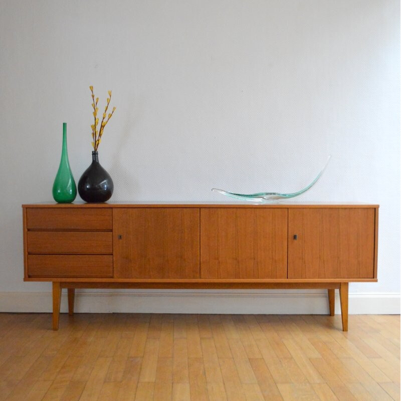 Sideboard in teak wood with flapdoors - 1960s