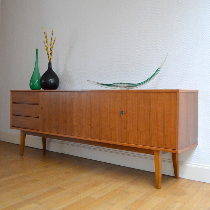 Sideboard in teak wood with flapdoors - 1960s