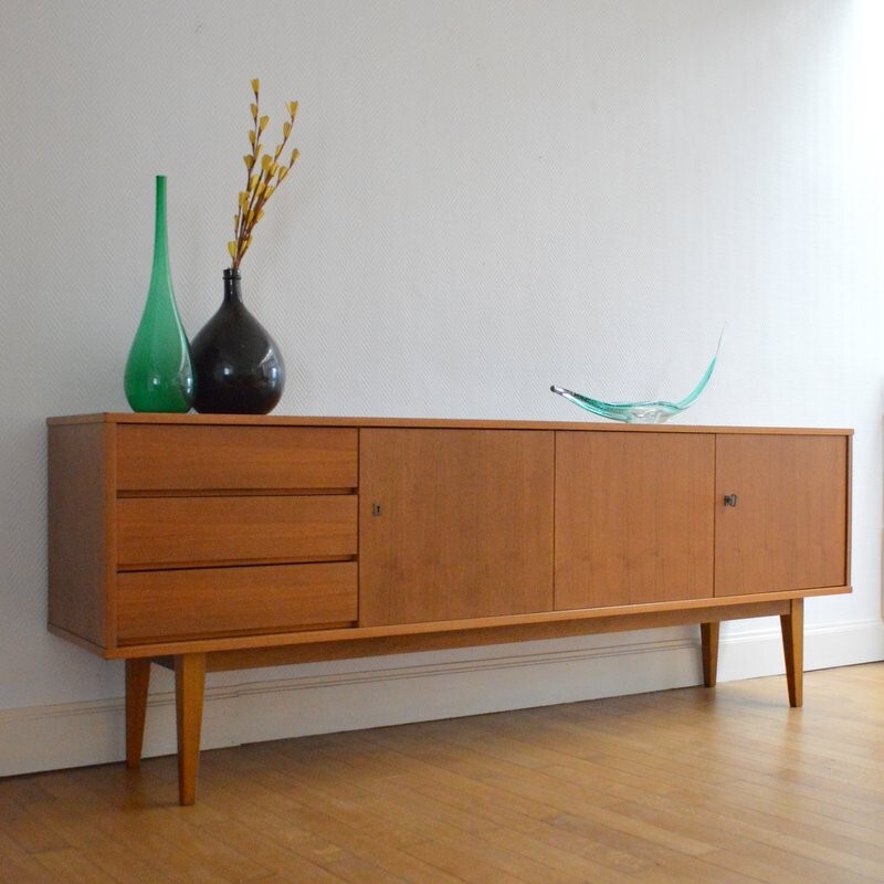 Sideboard in teak wood with flapdoors - 1960s