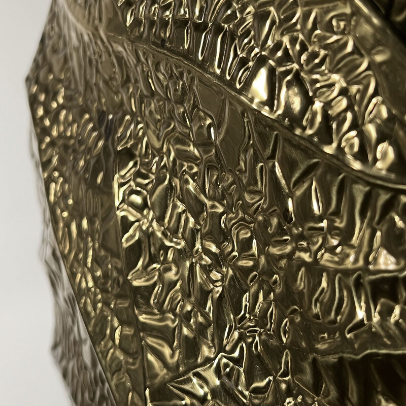 Vintage floor lamp "foglia" in gilded brass by Tommaso Barbi