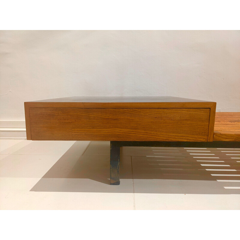 Vintage Cansado bench with drawers by Charlotte Perriand for Steph Simon, 1954