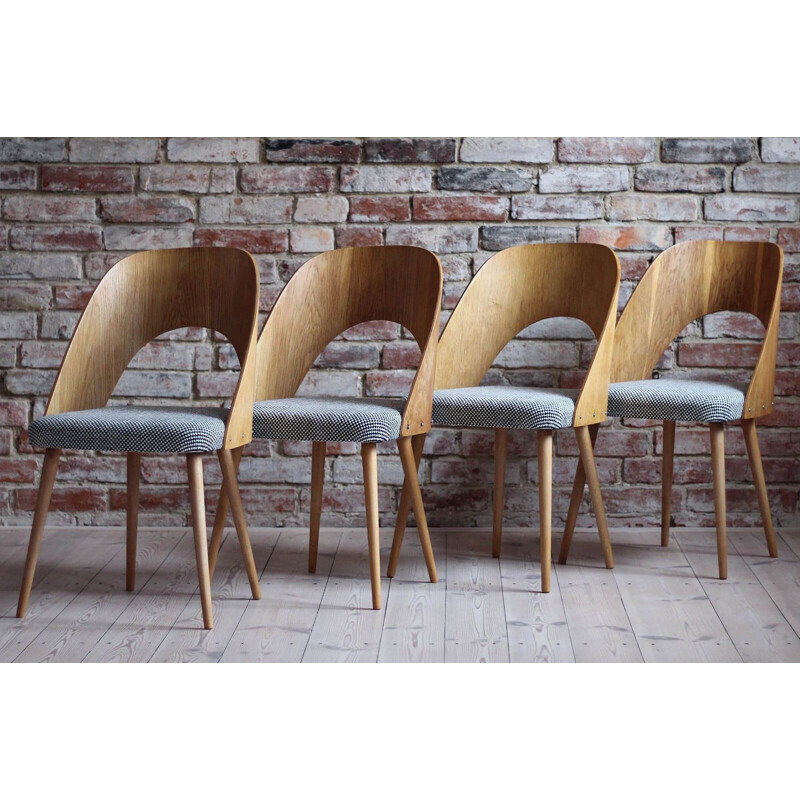 Set of 4 mid century dining chairs by Antonin Šuman for Drevopodnik Onv Pisek, 1960s