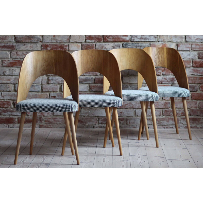 Set of 4 mid century dining chairs by Antonin Šuman for Drevopodnik Onv Pisek, 1960s