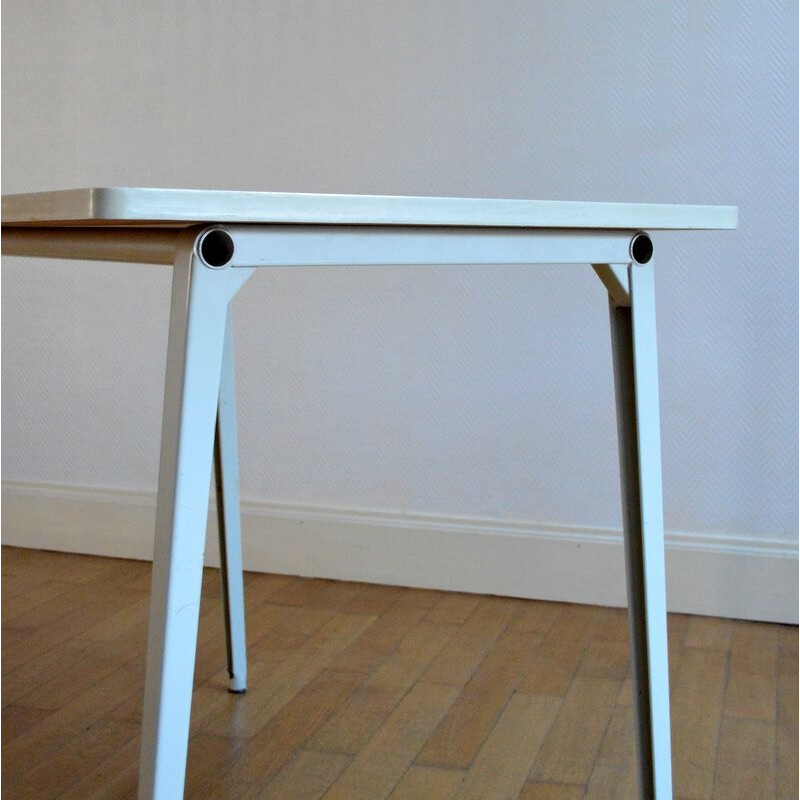 Industrial Ahrend de Cirkel table in grey formica and metal, Friso KRAMER - 1950s