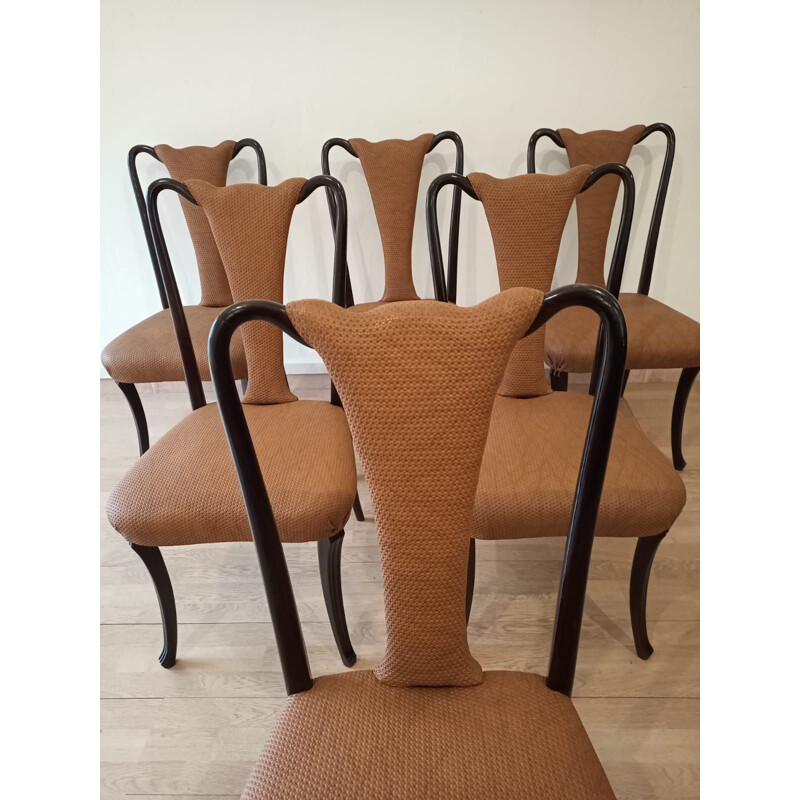 Set of 6 vintage chairs by Vittorio Dassi, Italy 1950s