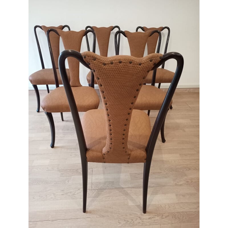 Set of 6 vintage chairs by Vittorio Dassi, Italy 1950s