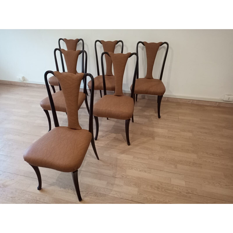 Set of 6 vintage chairs by Vittorio Dassi, Italy 1950s